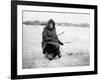 Eskimo Ice Fishing in Nome, Alaska Photograph - Nome, AK-Lantern Press-Framed Art Print