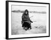 Eskimo Ice Fishing in Nome, Alaska Photograph - Nome, AK-Lantern Press-Framed Art Print