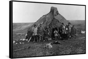 Eskimo Igloo Near Nome, Alaska Photograph - Nome, AK-Lantern Press-Framed Stretched Canvas