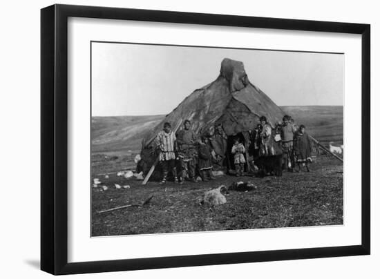 Eskimo Igloo Near Nome, Alaska Photograph - Nome, AK-Lantern Press-Framed Art Print