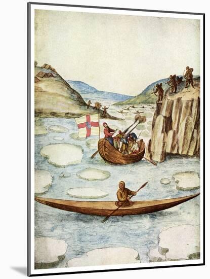 Eskimo Kayak, 1590-John White-Mounted Giclee Print