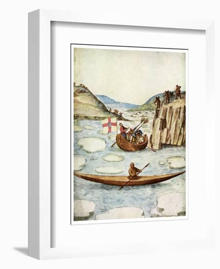 Eskimo Kayak, 1590-John White-Framed Giclee Print