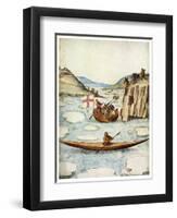 Eskimo Kayak, 1590-John White-Framed Premium Giclee Print