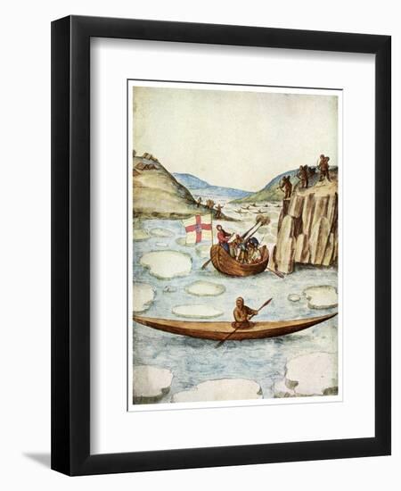 Eskimo Kayak, 1590-John White-Framed Premium Giclee Print