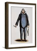 Eskimo Man, Engraving from Drawing-Stephane Pannemaker-Framed Giclee Print