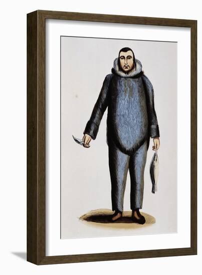 Eskimo Man, Engraving from Drawing-Stephane Pannemaker-Framed Giclee Print