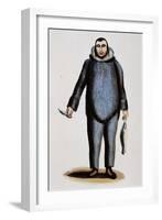 Eskimo Man, Engraving from Drawing-Stephane Pannemaker-Framed Giclee Print