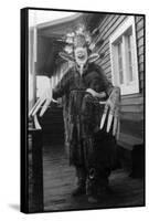 Eskimo Medicine Man and Sick Boy in Alaska Photograph - Alaska-Lantern Press-Framed Stretched Canvas