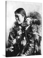 Eskimo Mother and Child in Alaska Photograph - Alaska-Lantern Press-Stretched Canvas