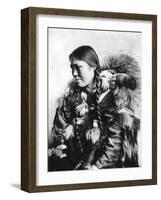 Eskimo Mother and Child in Alaska Photograph - Alaska-Lantern Press-Framed Art Print