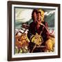 Eskimo with His Reindeer-English School-Framed Giclee Print