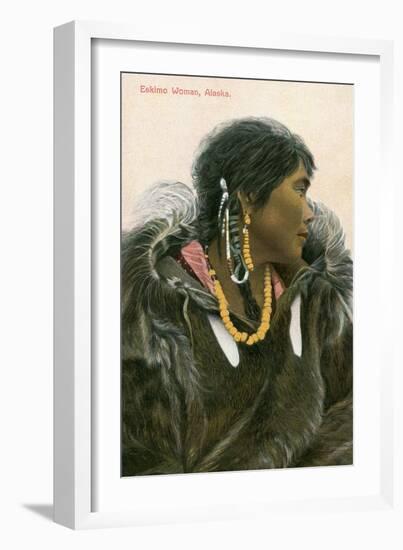 Eskimo Woman, Alaska-null-Framed Art Print