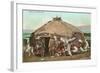 Eskimos and Igloo-null-Framed Art Print