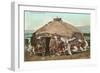 Eskimos and Igloo-null-Framed Art Print