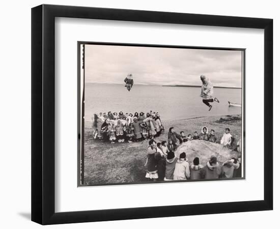 Eskimos Using Homemade Trampolines to Celebrate the End of Whaling Season-Ralph Crane-Framed Photographic Print