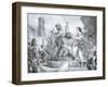 Esmeralda and Quasimodo, Illustration-Eugene Deveria-Framed Premium Giclee Print