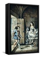 Esmeralda and Quasimodo, Watercolor by Theophile Gautier-Victor Hugo-Framed Stretched Canvas
