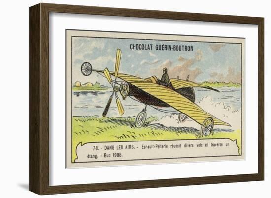 Esnault-Pelterie Making a Successful Flight over a Pond, Buc, France, 1908-null-Framed Giclee Print