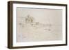 Esneh, Egypt, 1854 (Pen and Brown Ink with Watercolour over Graphite on Off-White Paper)-Edward Lear-Framed Giclee Print