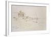 Esneh, Egypt, 1854 (Pen and Brown Ink with Watercolour over Graphite on Off-White Paper)-Edward Lear-Framed Giclee Print