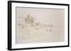 Esneh, Egypt, 1854 (Pen and Brown Ink with Watercolour over Graphite on Off-White Paper)-Edward Lear-Framed Giclee Print