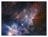 Deep infrared view of the Orion Nebula from HAWK-I-ESO-Mounted Art Print