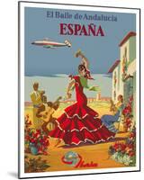 España (Spain)- Iberia Air Lines of Spain - Flamenco Dancers-Pacifica Island Art, Inc^-Mounted Giclee Print