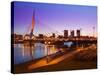 Esplanade Riel Bridge over the Red River, Winnipeg, Manitoba, Canada, North America-Richard Cummins-Stretched Canvas