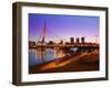 Esplanade Riel Bridge over the Red River, Winnipeg, Manitoba, Canada, North America-Richard Cummins-Framed Photographic Print