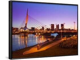 Esplanade Riel Bridge over the Red River, Winnipeg, Manitoba, Canada, North America-Richard Cummins-Framed Photographic Print