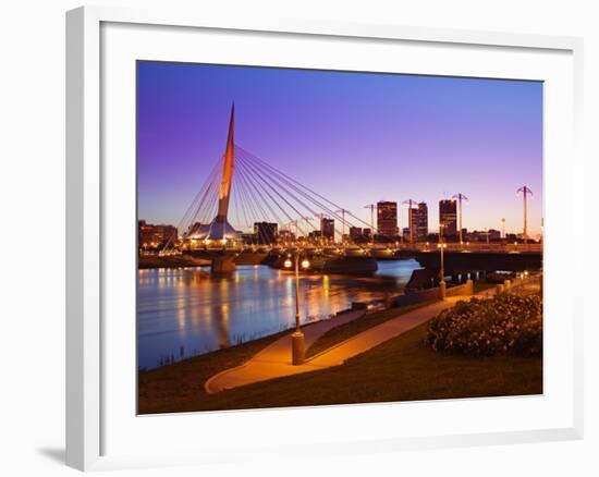 Esplanade Riel Bridge over the Red River, Winnipeg, Manitoba, Canada, North America-Richard Cummins-Framed Photographic Print