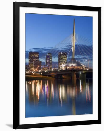 Esplanade Riel Pedestrian Bridge, Winnipeg, Manitoba, Canada-Walter Bibikow-Framed Photographic Print