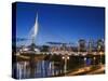 Esplanade Riel Pedestrian Bridge, Winnipeg, Manitoba, Canada-Walter Bibikow-Stretched Canvas