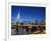 Esplanade Riel Pedestrian Bridge, Winnipeg, Manitoba, Canada-Walter Bibikow-Framed Photographic Print