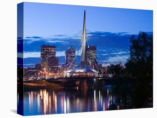 Esplanade Riel Pedestrian Bridge, Winnipeg, Manitoba-Walter Bibikow-Stretched Canvas