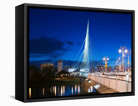 Esplanade Riel Pedestrian Bridge, Winnipeg, Manitoba-Walter Bibikow-Framed Stretched Canvas