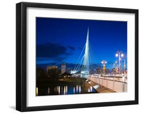 Esplanade Riel Pedestrian Bridge, Winnipeg, Manitoba-Walter Bibikow-Framed Photographic Print