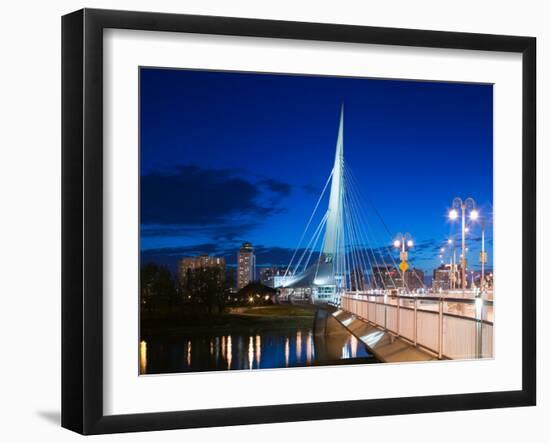 Esplanade Riel Pedestrian Bridge, Winnipeg, Manitoba-Walter Bibikow-Framed Photographic Print