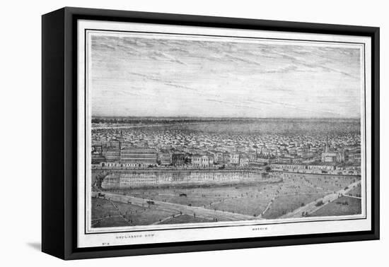 Esplanade Row and Mosque, Panorama of Calcutta, India, C1840S-Frederick Fiebig-Framed Stretched Canvas