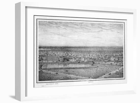Esplanade Row and Mosque, Panorama of Calcutta, India, C1840S-Frederick Fiebig-Framed Giclee Print