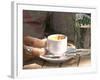Espresso Coffee Cup and Glass of Perrier Water on Cafe Table, Toulon, Var, Cote d'Azur, France-Per Karlsson-Framed Photographic Print
