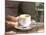 Espresso Coffee Cup and Glass of Perrier Water on Cafe Table, Toulon, Var, Cote d'Azur, France-Per Karlsson-Mounted Photographic Print