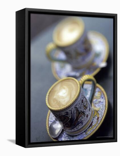 Espresso Drinks in Italian Mugs, Seattle, Washington, USA-Merrill Images-Framed Stretched Canvas