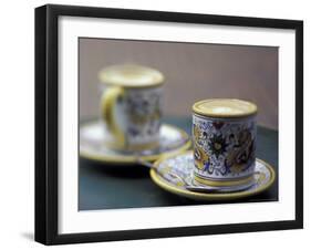 Espresso Drinks in Italian Mugs, Seattle, Washington, USA-Merrill Images-Framed Photographic Print