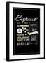 Espresso Freshly Brewed (black)-Lantern Press-Framed Art Print