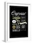 Espresso Freshly Brewed (black)-Lantern Press-Framed Art Print