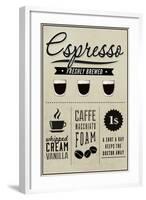 Espresso Freshly Brewed (cream)-Lantern Press-Framed Art Print