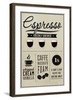 Espresso Freshly Brewed (cream)-Lantern Press-Framed Art Print