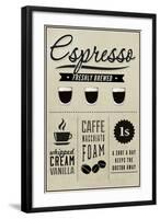 Espresso Freshly Brewed (cream)-Lantern Press-Framed Art Print