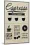 Espresso Freshly Brewed (cream)-Lantern Press-Mounted Art Print